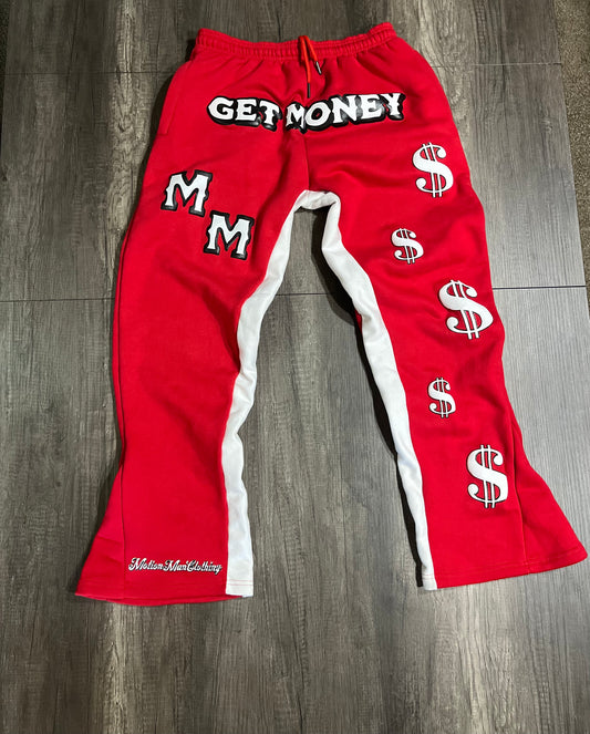 Motion Man Red flared sweatpants in Premium Cotton - Retro Style for All Seasons
